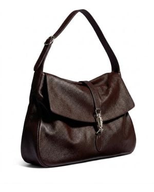 Gucci Jackie Flap Large Crossbody Bag - Brown