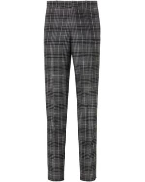 Fendi Check Wool Trousers - Grey