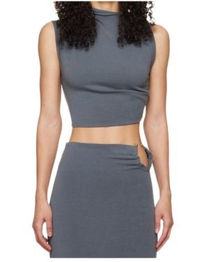 Jade Cropper Asymmetric T-Shirt - Blue
