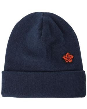 KENZO Logo-Embroidered Beanie - Blue
