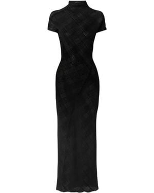 Jean Paul Gaultier Short-Sleeves Midi Dress - Black