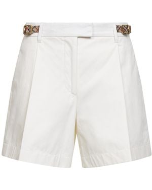 Burberry Pleated Belted Shorts - White