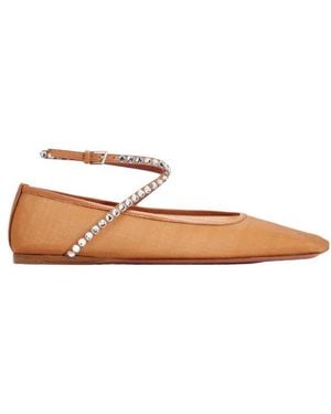 AMINA MUADDI Mesh Flat Shoes - Brown