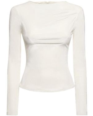 16Arlington Long-Sleeved Cropped Top - White