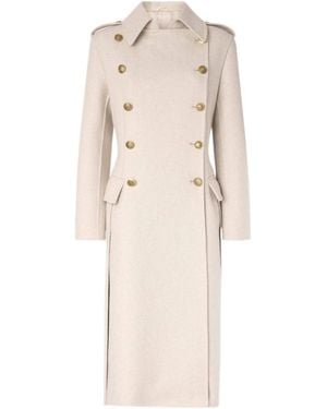 Ermanno Scervino Oversized Double-Breasted Tailored Coat With Heraldic Buttons - Natural