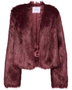 Galvan London Manouchi Faux Fur Jacket - Red