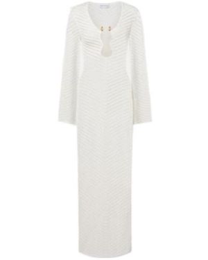 Rebecca Vallance Cassis Chevron Knitted Maxi Dress - White