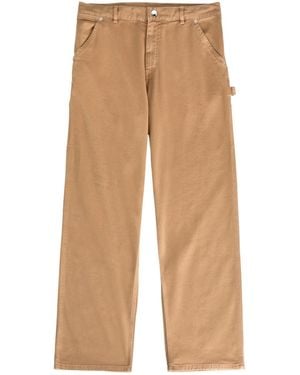 Moncler Straight-Leg Stretch-Cotton Trousers - Natural