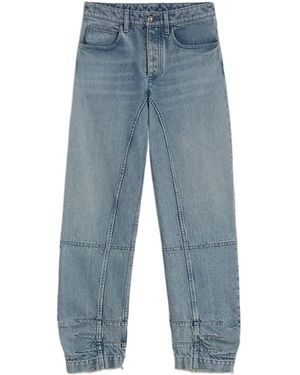 Jil Sander Tapered-Leg Frayed-Hem Jeans - Blue