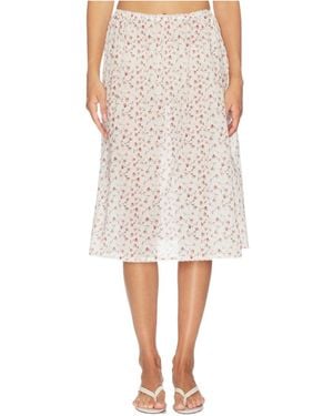 Posse Elastic Waistband Midi Skirt - White