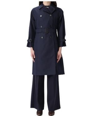 Weekend by Maxmara Ghia Belted Gabardine Trench Coat - Blue