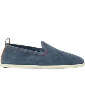 Loro Piana Venice Suede Loafers - Blue