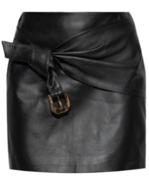 Versace Leather Mini Skirt - Black