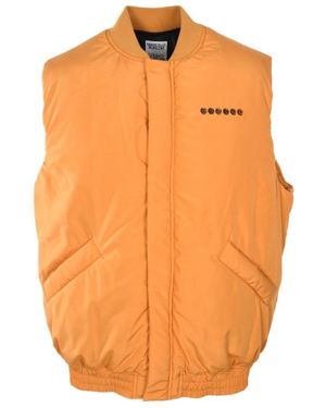 Marcelo Burlon County Sugar Logo-Print Padded Gilet - Orange