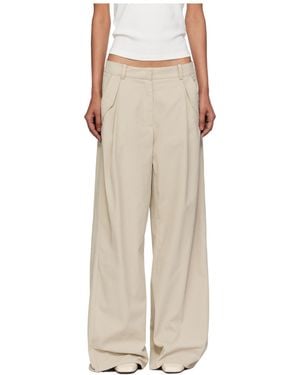 St. Agni Wide-Leg Casual Trousers - Natural