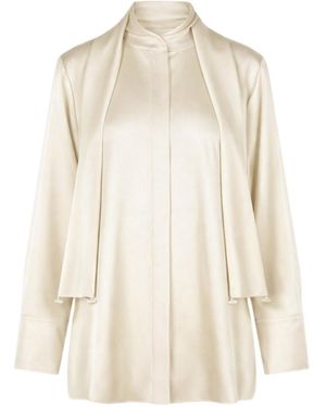 Jil Sander Draped Scarf-Collar Top - Natural