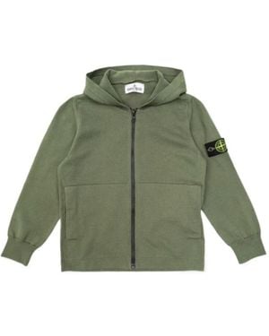 Stone Island Compass-Motif Hoodie - Green