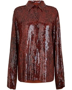 Dries Van Noten Sequin Shirt - Brown