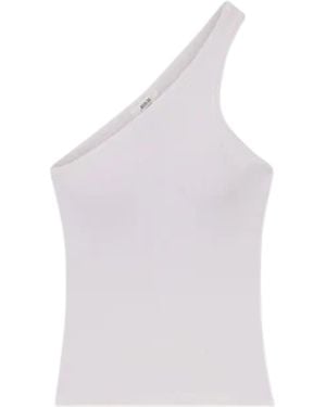 Agolde One-Shoulder Ribbed Tank Top - White