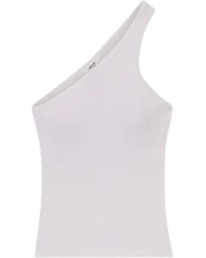 Agolde One-Shoulder Ribbed Tank Top - White