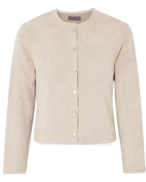 Stouls Short Suede Cardigan - Natural
