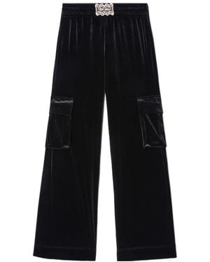 Off-White c/o Virgil Abloh Velvet Cargo Track Trousers - Black