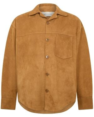 Ami Paris Suede Shirt Jacket - Brown
