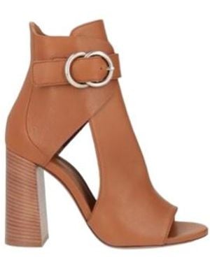 Chloé Minimalist Solid Open-Toe High Heels - Brown