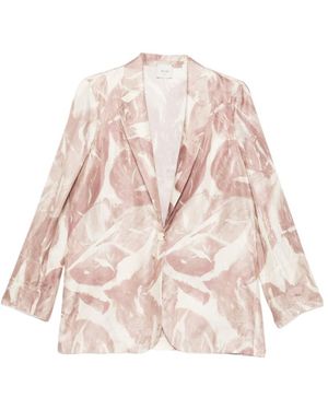 Alysi Printed Collared Jacket - Natural