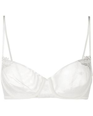 La Perla Floral-Embroidered Bra - White
