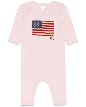 Ralph Lauren Flag-Motif Romper - Pink
