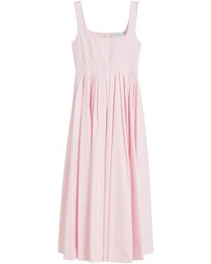 Sportmax Square-Neck Pleated Dress - Pink