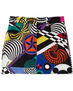 Versace Printed Velvet Mini Skirt - Blue