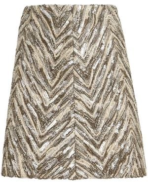 Brunello Cucinelli Sequin-Detail Mini Skirt - Natural