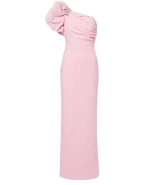 Rebecca Vallance Isabella Asymmetric Crepe Gown - Pink