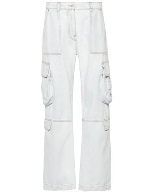 MSGM Mid-Rise Straight-Leg Cargo Jeans - White