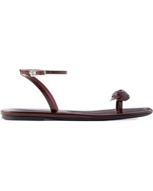Magda Butrym Rose Leather Sandals - White