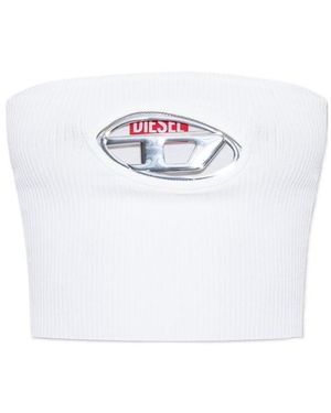 DIESEL M-Clarksville-A Oval D Plaque Bandeau Top - White