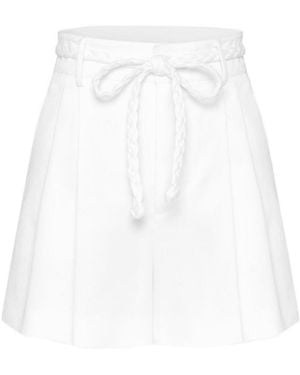 RED Valentino Knitted Belt Detail Shorts - White