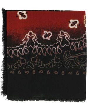 Destin Raw Edge Scarf - Red