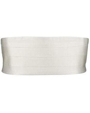Stella McCartney Pleat Detailed Satin Belt - White