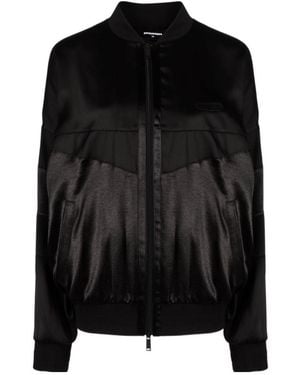 DSquared² Shine-Effect Zipped Bomber Jacket - Black