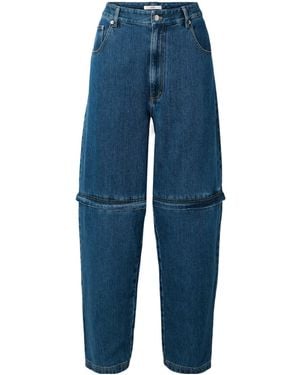 Tibi Lars Convertible High-Rise Tapered Jeans - Blue
