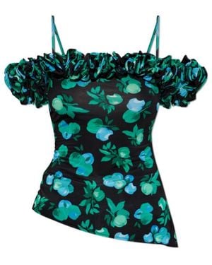 Coperni Floral-Print Blouse - Green
