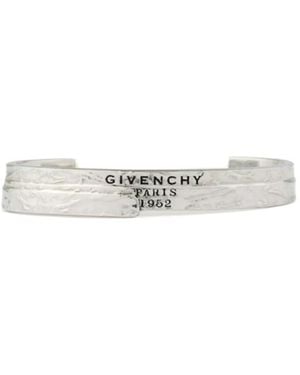 Givenchy Logo Engraved Tape Cuff Bracelet - White