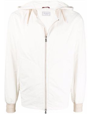 Brunello Cucinelli Zip-Up Hooded Jacket - White