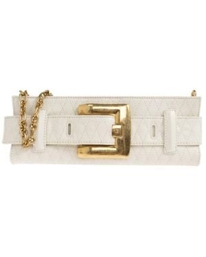Balmain Buckle Shoulder Bag - Natural