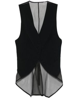 Emporio Armani Sheer Back Tailored Jacket - Black