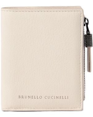 Brunello Cucinelli Grained Zip Wallet - Natural