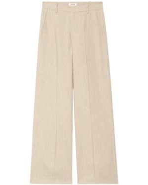 Zadig & Voltaire Pinstripe Wide-Leg Trousers - Natural